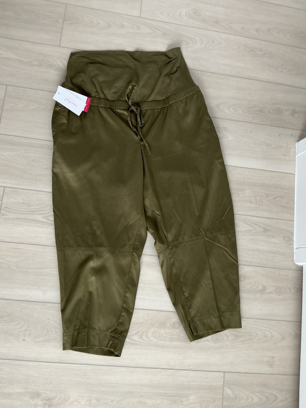 Ingrid & Isabel Olive Drawstring Maternity Joggers